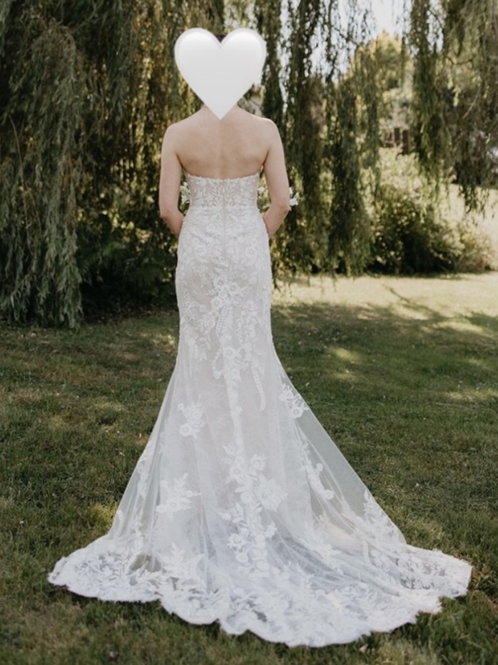 Wtoo by Watters Bettina Strapless Corset All-Over Lace Wedding Gown - Picture 15 of 16